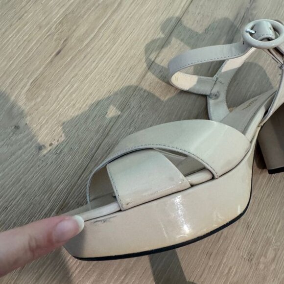 Prada Prada Block Heel Slingback Platform Nude Tan - Picture 10 of 10